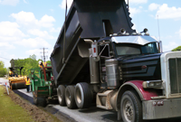 CR-1223 Widening with dump truck and steam roller